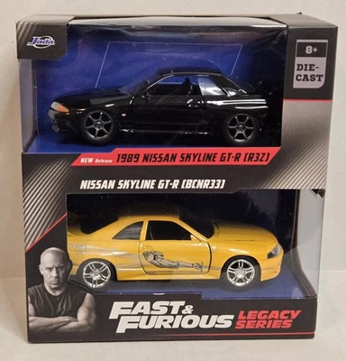 NEW in BOX JADA TOYS Fast & Furious - NISSAN SKYLINE GTR R32 & R33 Legacy Series - Image 1 of 4