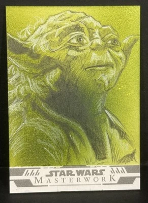 2024 Topps Masterwork Star Wars Master Yoda 1/1 Sketch By Jason Queen - Image 1 of 4