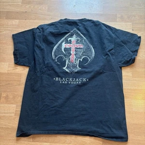 MAGLIETTA VINTAGE COUNT KUSTOMS XXL BIKER CAR Y2K GRUNGE VEGAS GIOCO D'AZZARDO BLACK JACK - Foto 1 di 3