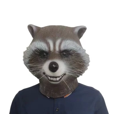 Máscara de látex de disfraz de Halloween mapache roedor animal marrón talla única Foto 1 de 4