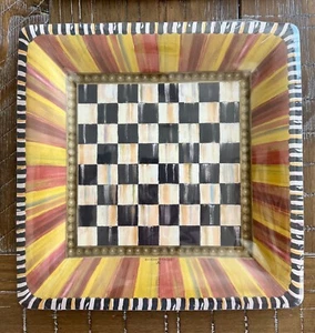 Mackenzie Childs Festoonery Courtly Check Dinner And Salad Plates Set of 2 each - Picture 1 of 6