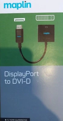 Certified High Quality Maplin Branded Display Port to DVI-D Adaptor 1080p HD - Image 1 of 4