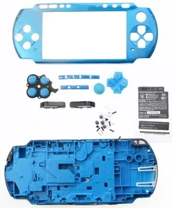 PSP 3000 Replacement Housing Shell + Buttons & Stickers - Metallic Blue - Picture 1 of 4