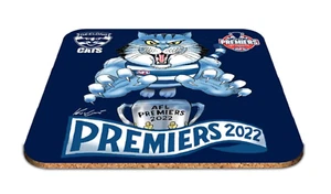 Geelong Cats Grand Final Premiership 2022 Caricature Cork Backed Coaster - Picture 1 of 1
