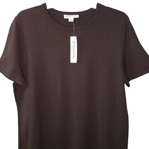 Pendleton Plus Damenoberteil Größe 1X braun kurzärmlig schickes Shirt aus SEIDENMISCHUNG $ 78 NEU - Bild 1 von 12
