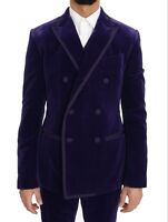 DOLCE & GABBANA Blazer Jacket Green Wool Silk Regular Fit IT48 