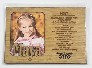 MAYA Personalisiertes Namensprofil Lasergravur Holz Bilderrahmen Magnet - Bild 1 von 3
