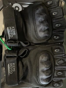 KemiMoto Motocross Motorcyclists Fingerless Gloves Size~L Black - Picture 1 of 4