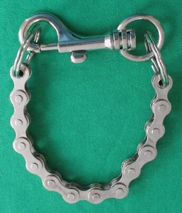 Llavero con clip de cadena de bicicleta de 11" eslabones de cadena de metal tono plateado para ciclistas - Imagen 1 de 5