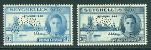 SG 152-153 Seychellen 1946 Perf Specimen Set 2. Leicht montiert neuwertig... - Bild 1 von 1