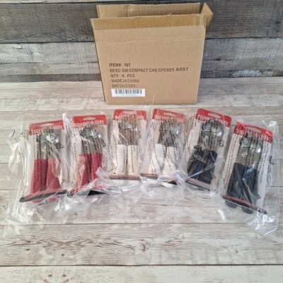 Pack of 6 Swing-A-Way Compact Can Openers NEW  2 x Red, 2 x Black,  2 x White - Image 1 of 4