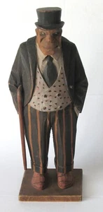 Antique folk art wood carving Boss Tweed New York City C. J. Trygg Tammany Hall - Picture 1 of 12