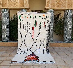 Vintage Azilal Teppich 8'8x4'9 Marokkanischer Teppich Azilal Carpet Handarbeit Wolle Azilal Rug - Bild 1 von 12