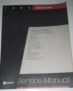 1985 Wiring Diagrams Service Manual Chrysler Corp. Front Wheel Drive - Foto 1 di 2