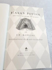 HARRY POTTER CHAMBER OF SECRETS First American 1st Edition - Imagen 1 de 5
