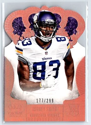 2013 Panini Crown Royale Bronze Holo Die Cut #183 Rodney Smith RC Vikings /299 - Image 1 of 2