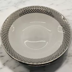 Ciroa Luxe Platino Plata Lattis (Enrejado) Patrón 7" Borde Sopa/Cuenco de Cereales - Imagen 1 de 7