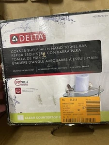 NEW! Delta (HEXTN16-BN) Corner Shelf with Hand Towel Bar - Picture 1 of 1