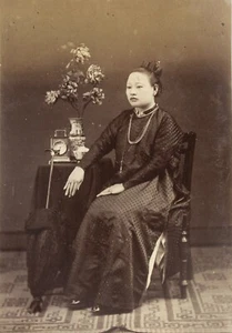 ANNAM woman Indochine vietnam c1890s original albumen photograph annamite saigon - Picture 1 of 3