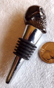 TAPÓN DE BOTELLA DE CALAVERA ACERO Gunmetal Tapón de vino 3,5" - Imagen 1 de 5