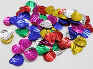 460pcs Large Shell Loose sequins Paillettes 20mm Top Hole Sewing Wedding Color - Picture 1 of 12