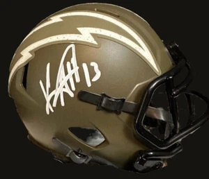 Minicasco de velocidad de saludo al servicio firmado por Keenan Allen de Los Angeles Chargers - Imagen 1 de 5