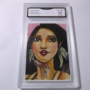 POCAHONTAS ARTIST AUTO 2015 ACEO ART PRINT NNO GRADED 10 L@@@K - Foto 1 di 2
