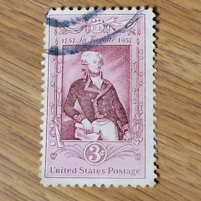 Scott #1097 Marquis La Fayette 1957 U.S. Postage Canceled - Image 1 of 2