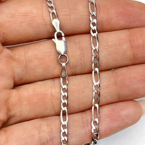 Sterling Silver 2.7mm Figaro Chain 16"-24" - Picture 1 of 8