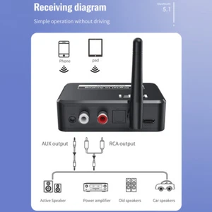 Récepteur Bluetooth 5.0 convertisseur audio numérique vers analogique DAC 3,5 mm 3,5 Aux 2 RCA - Photo 1/12