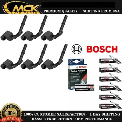 6x Ignition Coil & 6x BOSCH Spark Plug For Mercedes-Benz W166 ML350 12-15 - Image 1 of 4