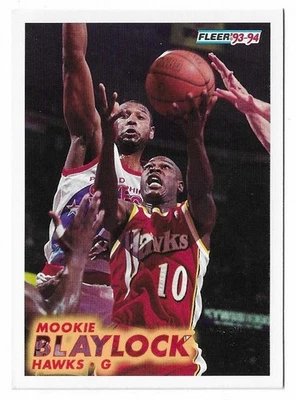 1993-94 Fleer Basketball Mookie Blaylock Card #2 Atlanta Hawks - Image 1 of 4