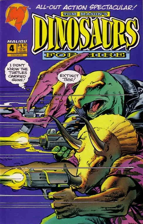 Dinosaurs For Hire (Malibu) #4 VF; Malibu | w/Bag+Board - Image 1 of 1