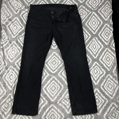 7 For All Mankind Pants Mens 36x32" Black Standard Corduroy 5 Pocket Made In USA - Image 1 of 4