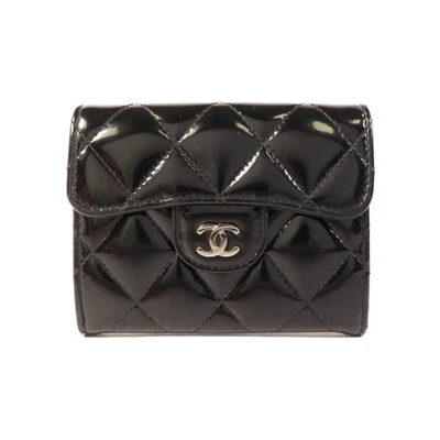 Estuche para tarjetas Chanel CC SHW charol negro Foto 1 de 4