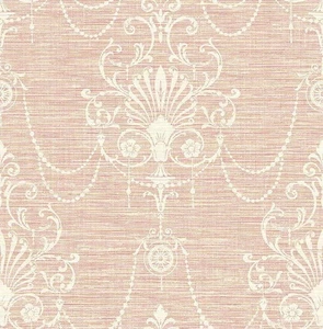 Pink Damask Wallpaper - Summer Park - Wallquest - RV20801 SAMPLE - Picture 1 of 2