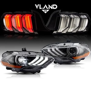 Juegos de 2 pares de faros LED VLAND + luces traseras LED transparentes para Ford Mustang 2015-2023 - Imagen 1 de 24