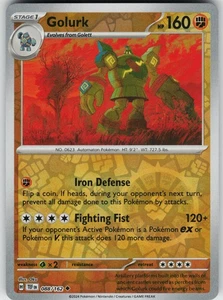 Pokemon Golurk 088/162 SV05: Temporal Forces NM Reverse Holo card - Picture 1 of 2