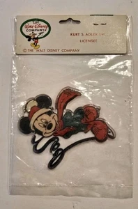 Vintage Kurt Adler Acryl Weihnachtsschmuck Mickey Mouse Schlittschuhlaufen mit NOEL Schild - Bild 1 von 6