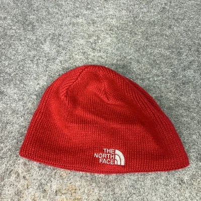 Gorro The North Face Rojo Tejido Bordado Logo Invierno Unisex Cálido Senderismo Foto 1 de 4