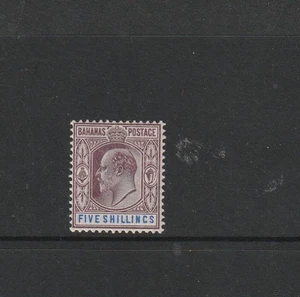 Bahamas 1902 Crown CA 5/- Fresh MM  SG  69 - Imagen 1 de 2