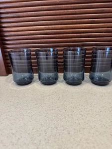 Vintage Libbey Bolero Blue 6 oz Juice Glasses - Set of 4 - Picture 1 of 7