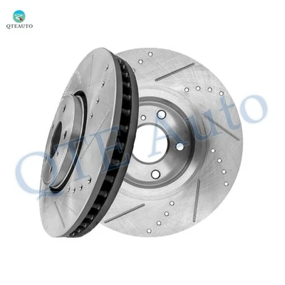 Front Drilled Slotted Brake Disc Rotors 319.6mm For 2005-2012 Infiniti FX35 - Image 1 of 4