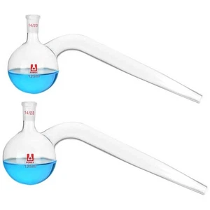 au Laboratory Glass Retort 125ml-1000ml Borosilicate Flask w/ Stopper Lab Supply - Picture 1 of 17