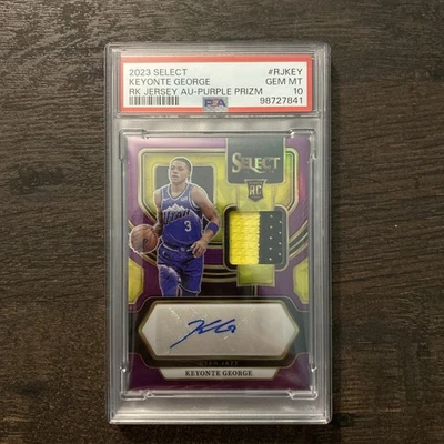 2023-24 Select Keyonte George Purple Prizm Rookie Patch Auto RC #97/99 Utah Jazz - Image 1 of 2