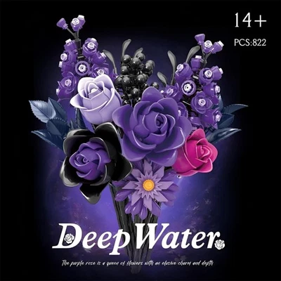 Lila Rosen Strauß Baustein Set 822 Teile DIY Deko Für Zuhause Büro Geschenk HOT