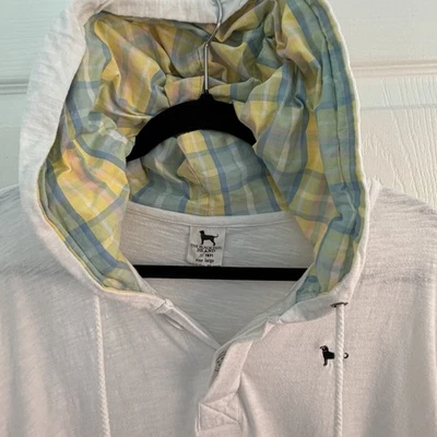 Sudadera con Capucha The Black Dog Para Mujer Grande Blanca A Cuadros Capucha Pullover Canguro Foto 1 de 4