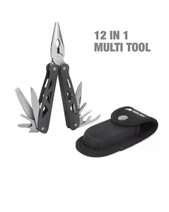 Ozark Trail 12-In-1 Multitool with Sheath Pliers Knife Saw 8702 Black Fishing - Picture 1 of 2