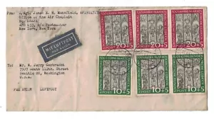 1951 VERY RARE COVER OF 3 COMPLETE MARIEN KINCHE LUBECK SETS. - Picture 1 of 2