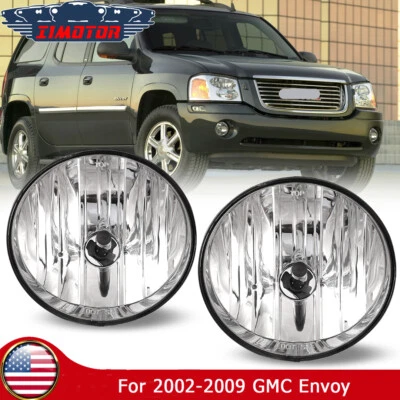 Par de luces antiniebla de parachoques para GMC Envoy 2002-2009 lentes transparentes de repuesto L&R Foto 1 de 4